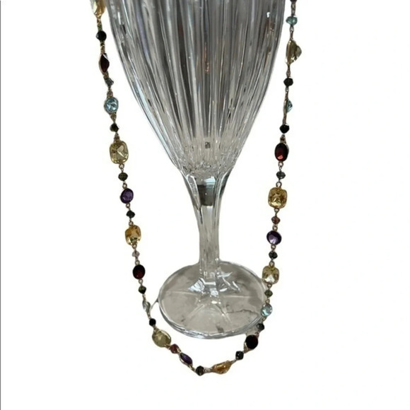 COLOMBIAN Emeralds Multi-Gemstone 14K 20 Inch Necklace. - Picture 5 of 8